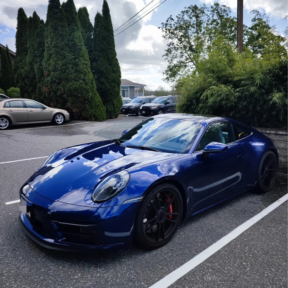 Gloss Metallic Blue Car Vinyl Wrap Film, Bubble-Free Color Change