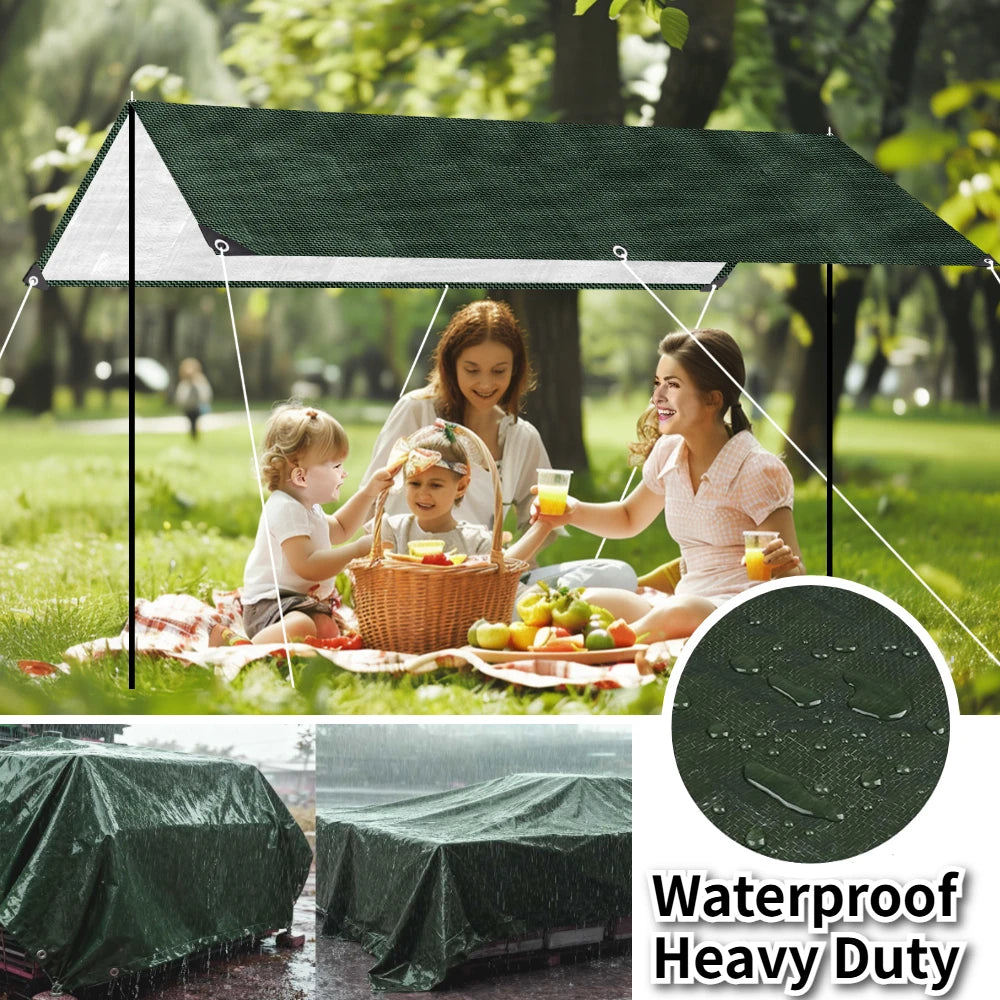 Heavy-Duty Waterproof Canopy Tarp Sheet with Grommets