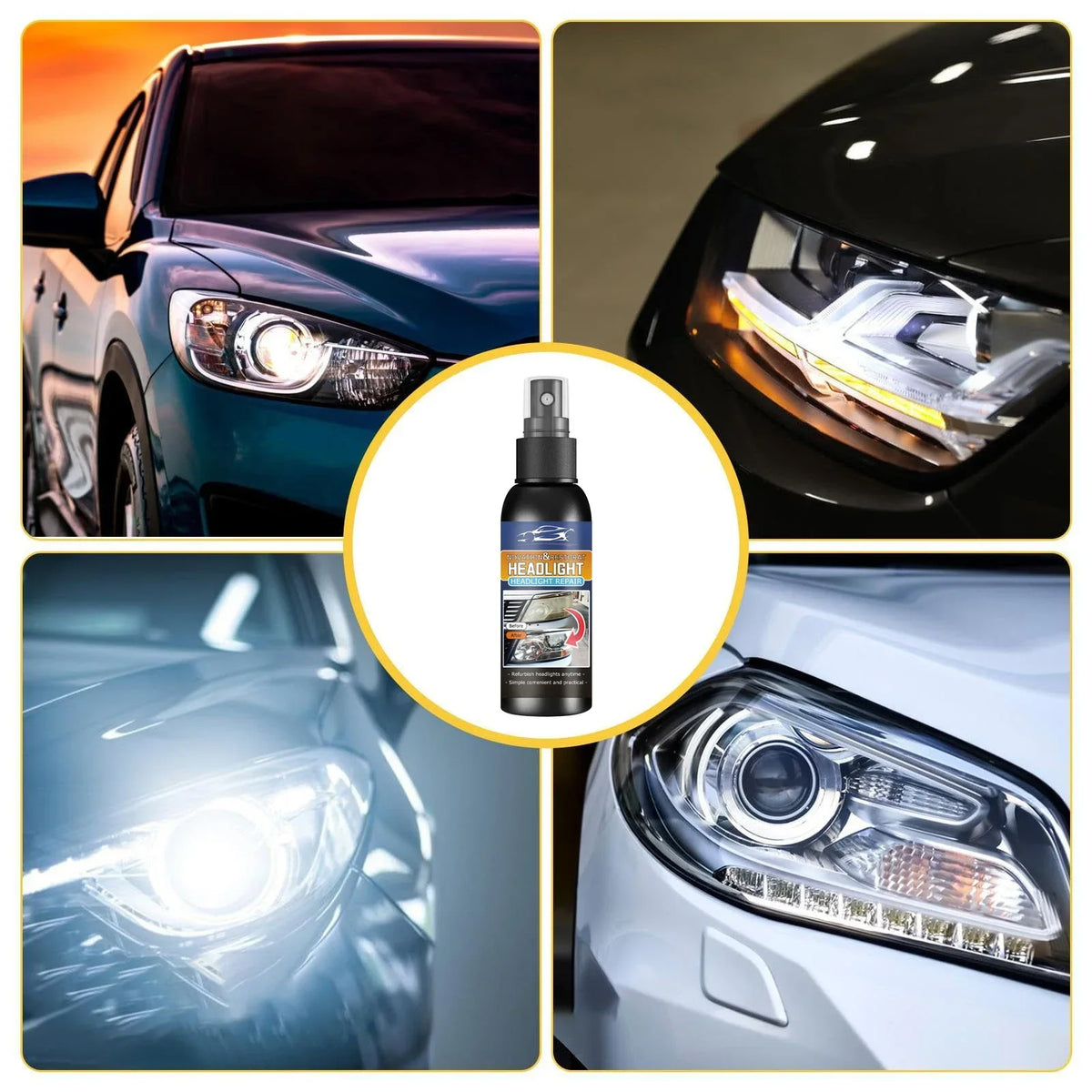 Car Headlight Restoration and Polishing Kit with Cleaning Paste - view 4