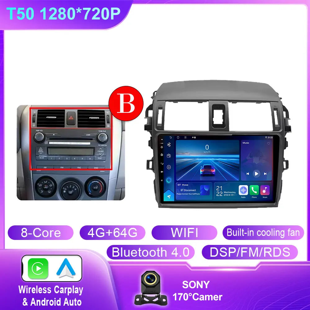 Toyota Corolla 2006-2013 Android 14 9-inch Touchscreen Car Stereo - image 22
