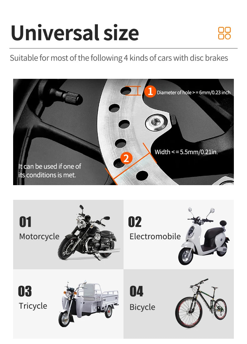 Aluminum Disc Lock Alarm for Motorcycles & Bicycles - image 12