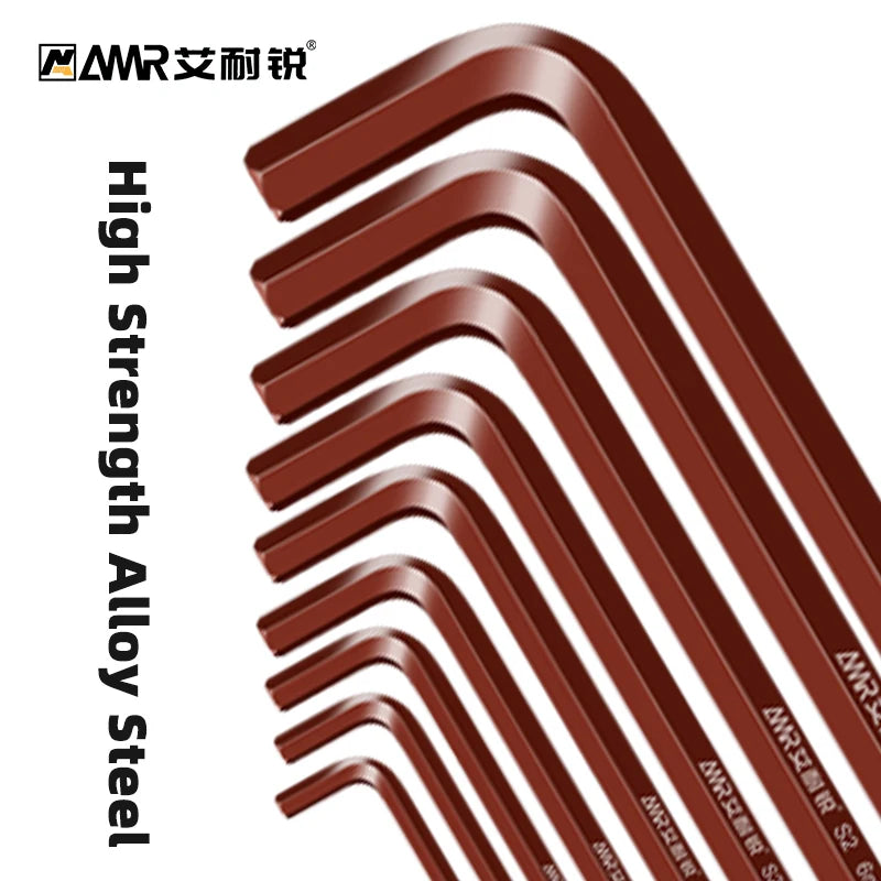 AMR Allen Key 9pcs/Set  Allen Hex Wrench Screwdriver Set with Storage Box Universal Torque Long Metric for Motorcycles Bicycles