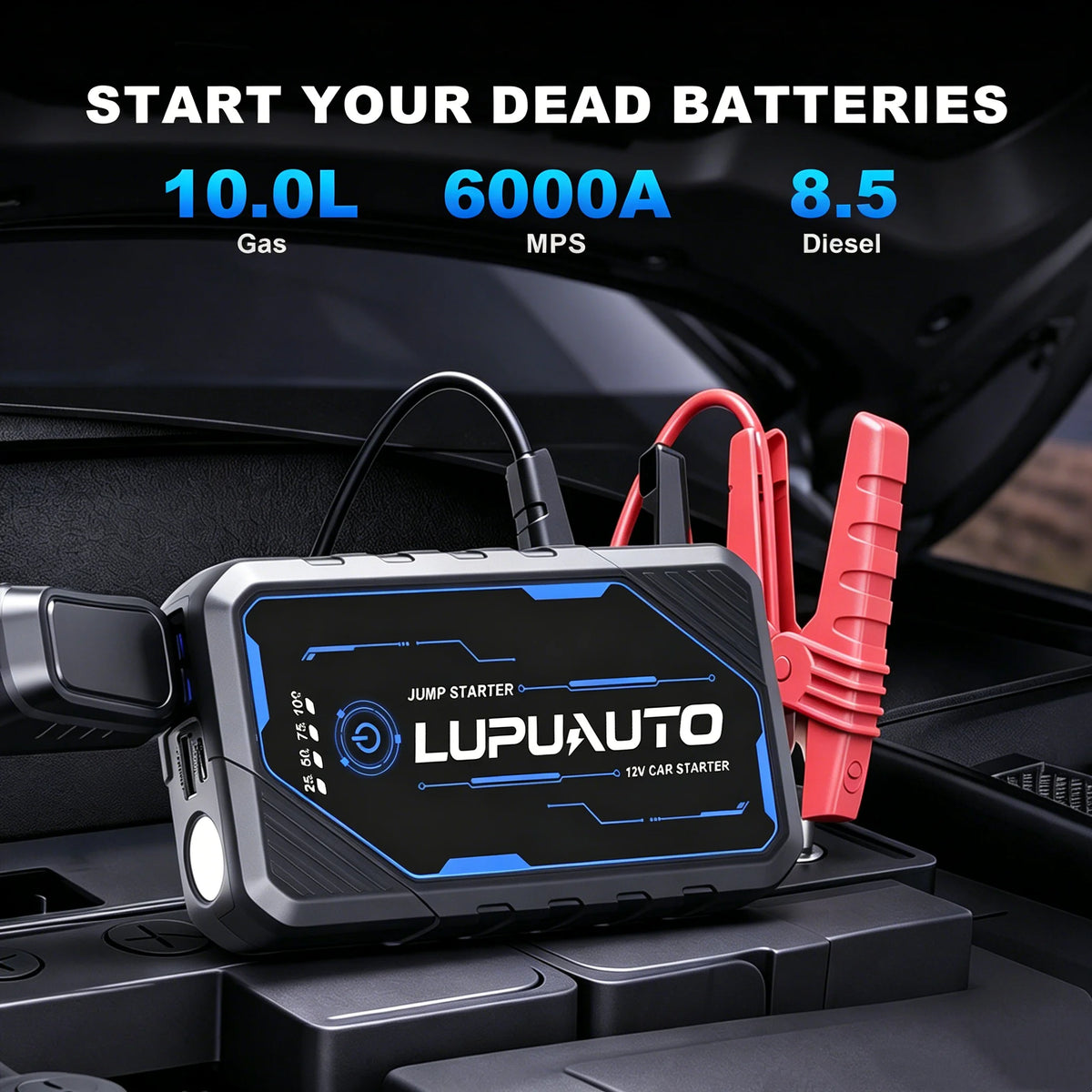 4-in-1 4000A Jump Starter with Tire Inflator & Power Bank - image 15