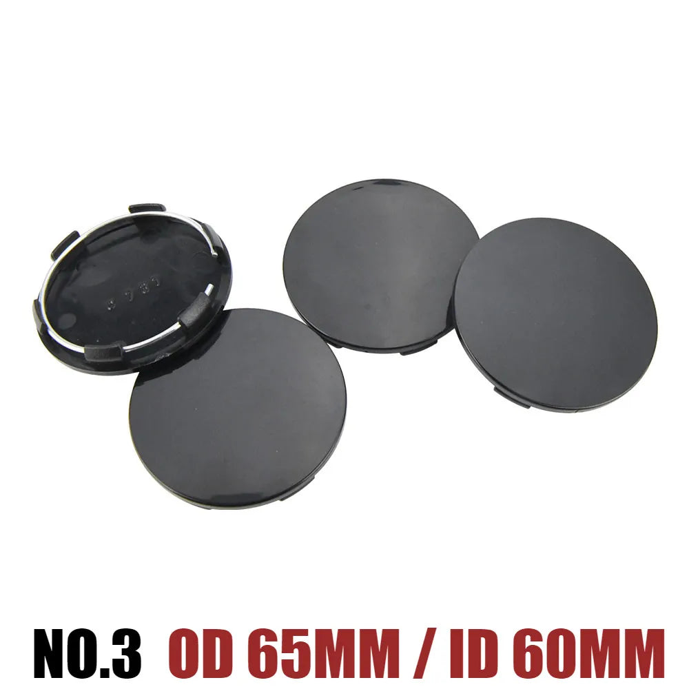 Universal Blank Wheel Center Caps, No Logo, Set of 4