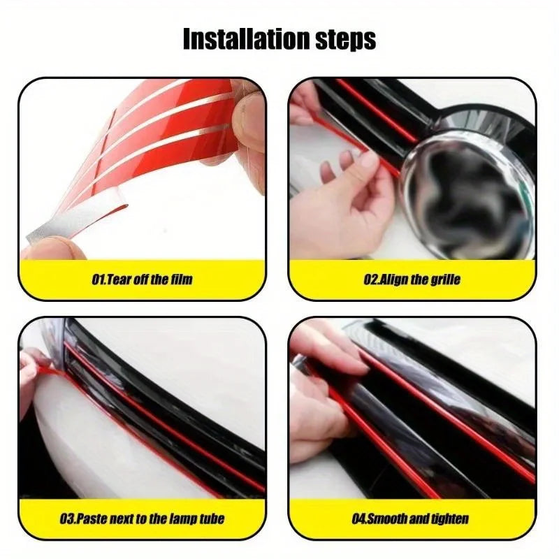 Reflective Waterproof Car Stickers (5-Pack) for Hood & Grille - image 5