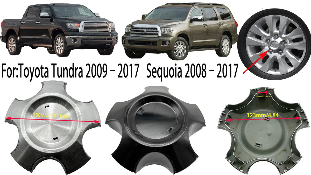 150mm Wheel Center Caps for Toyota Tundra & Sequoia 2008-2017 - image 7