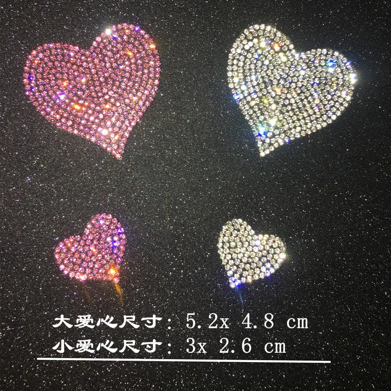 Rhinestone Car Stickers with Angel Wings, Hearts, Stars and Crowns
