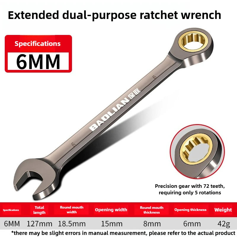 Universal Torx Wrench Adjustable Torque 8-22mm Ratchet Spanner for Car Repair