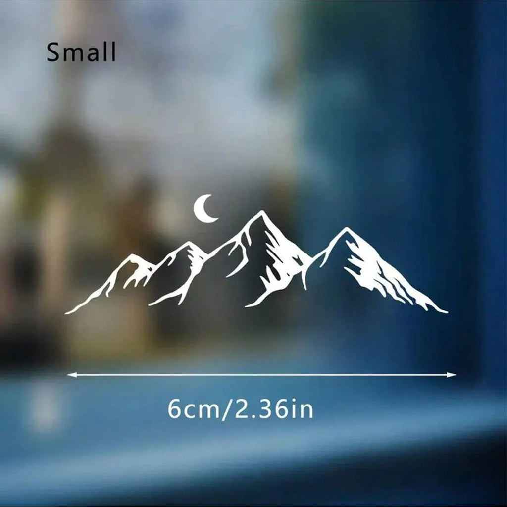 Mountains and Moon Scenery Car Sticker, Window and Mirror Decal - view 2