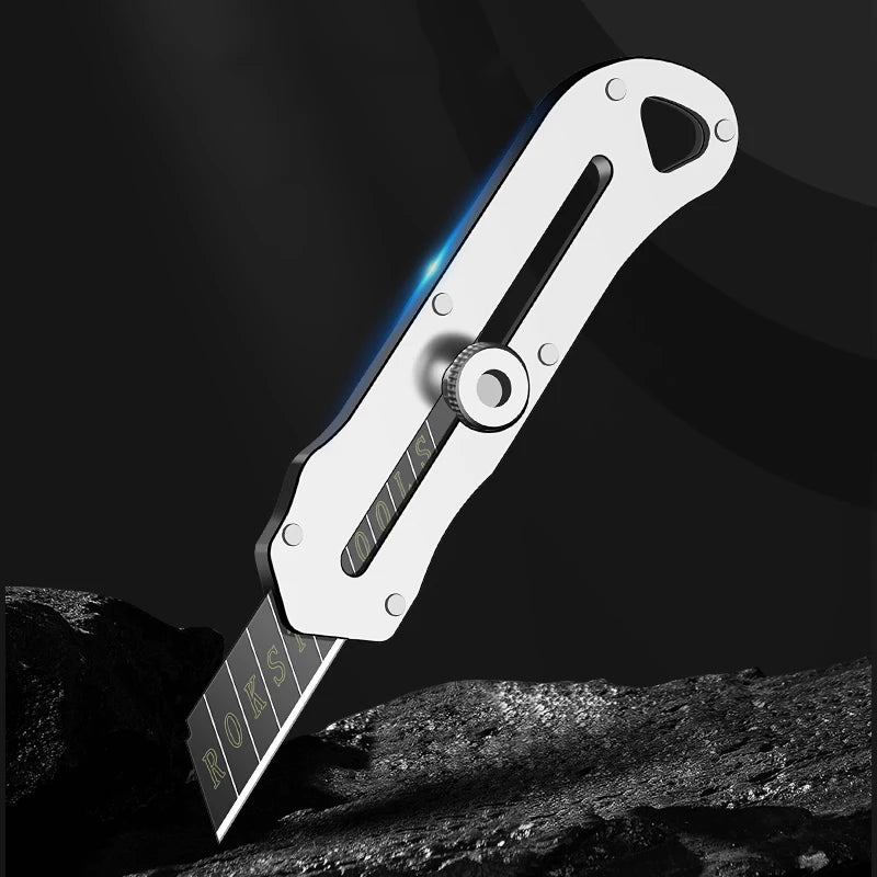 Larger Size Metal Stainless Utility knife Heavy Duty Art Cutter Knife Sharpness Industrial Grade couteau Box Opening cutter tool