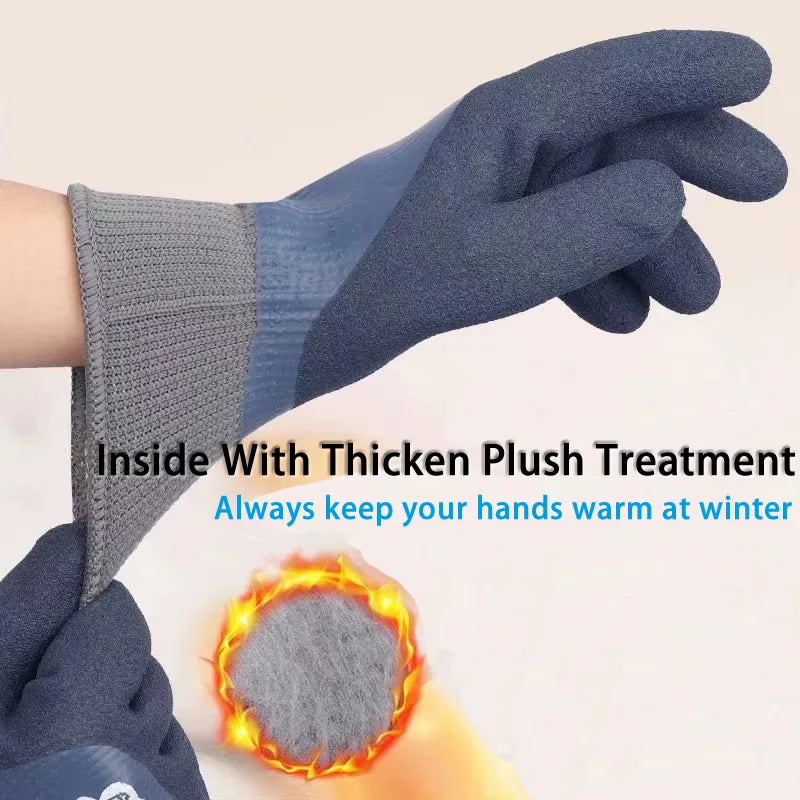 Winter Thermal Work Gloves – Waterproof Double Latex Coated