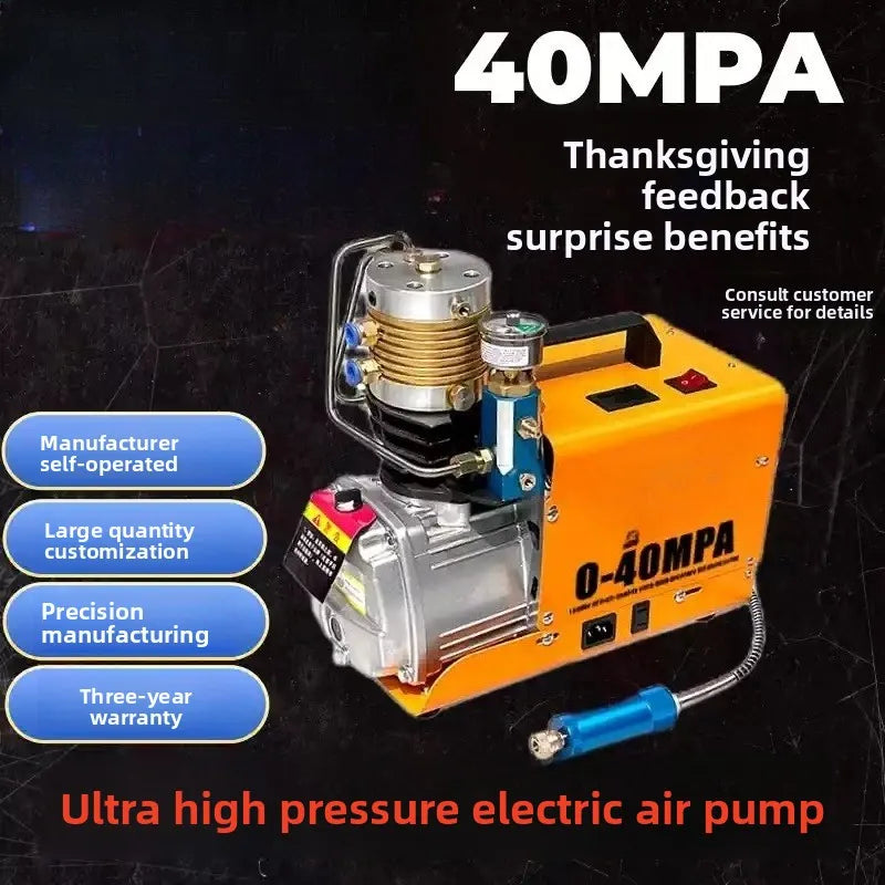 Water-Cooled High Pressure Electric Air Pump 30MPA 40MPA Portable Compressor For Diving Cylinder Fire Rescue Air Tank Inflation