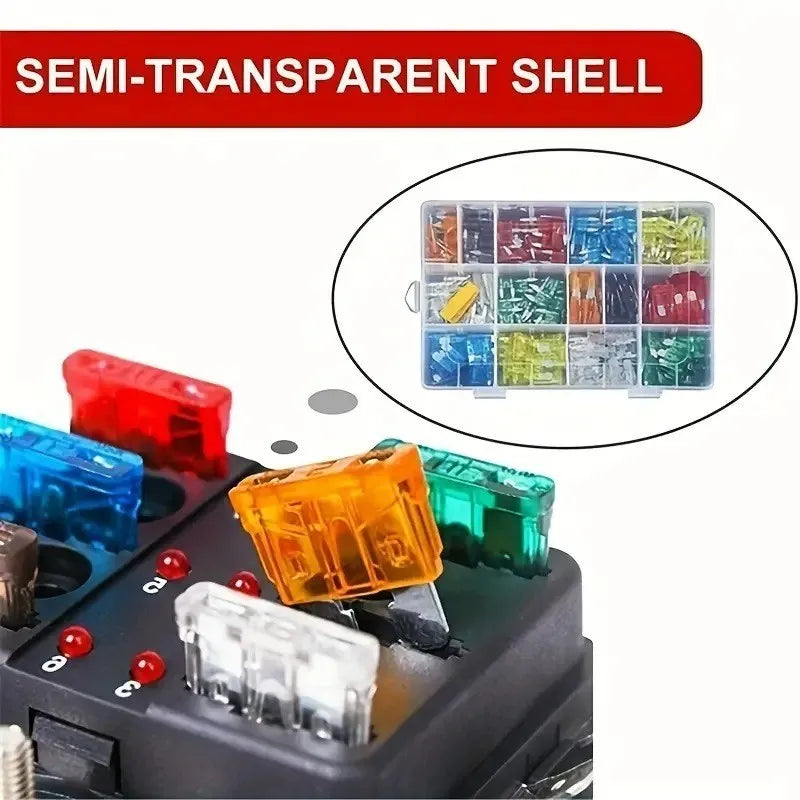 300/180/120-Piece Car Blade Fuse Kit with Box
