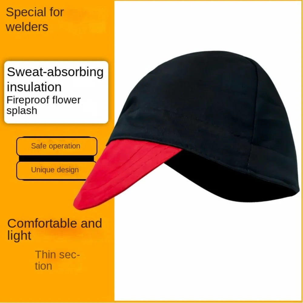 Sweat Absorption Welding Cap Hat Adjustable Anti-scalding Welder Work Cap Safety Retardant Welding Protective Hat Welder