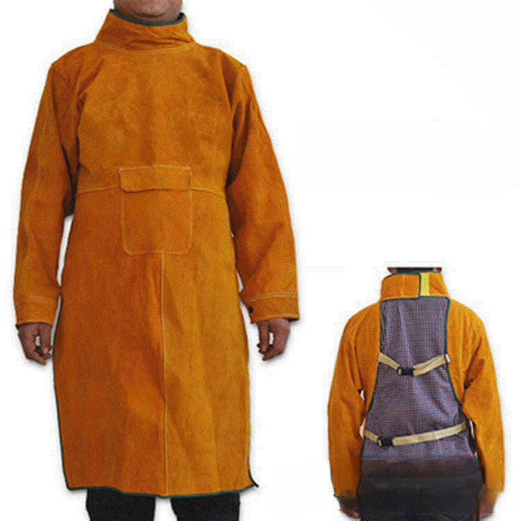 Work Apron Personalized Welding Apron Leather Heat Protection Durable Safety Gear Genuine Leather Heat Insulation Clothing