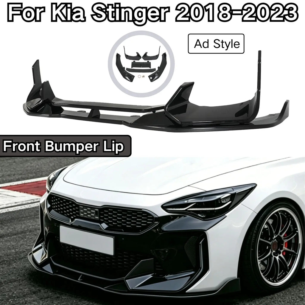 Kia Stinger Front Bumper Lip Spoiler 2018-2023 Glossy Black