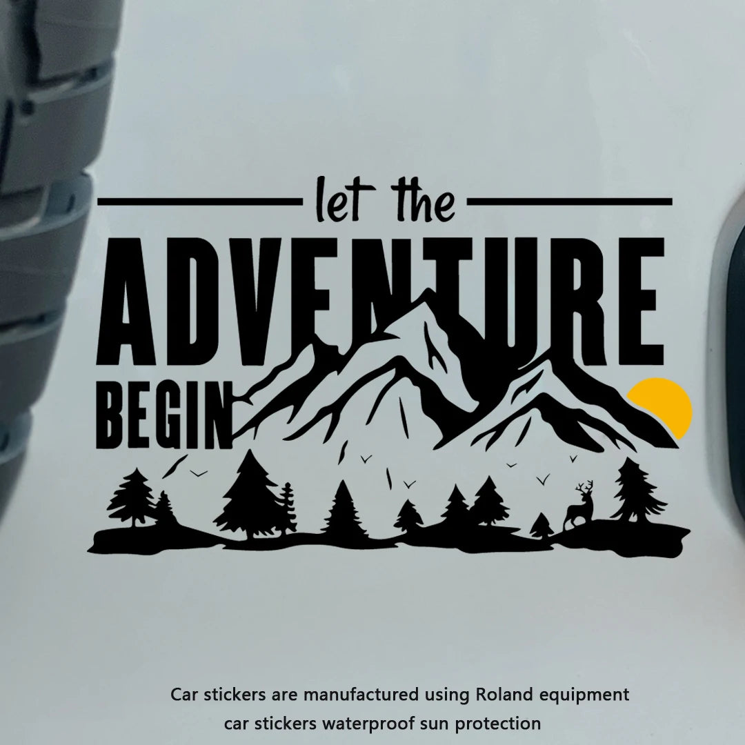 Let the Adventure Begin Car Decal, S, M or L with Reflective Option
