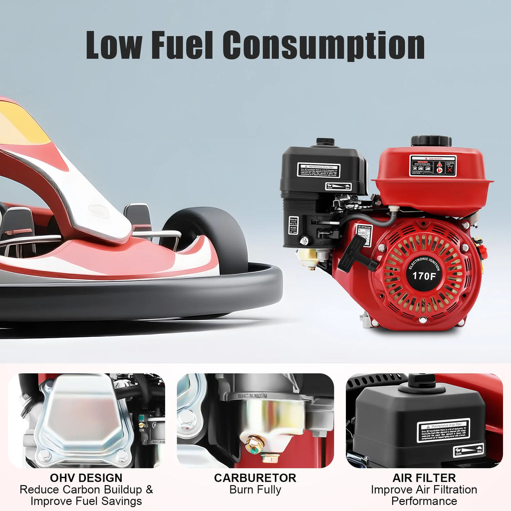 212cc 7.5HP 4-Stroke Gas Engine with Recoil Start for Pumps and Karts