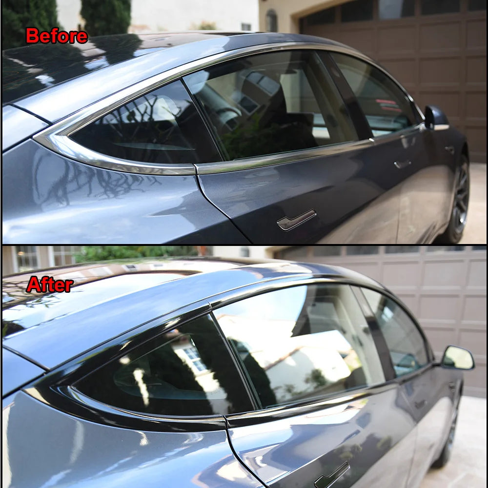 Glossy Black Vinyl Wrap Stripe Car Decal Film (3/5/7/10 cm) - image 3