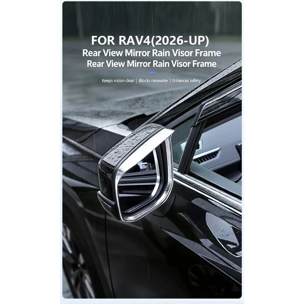 Side Mirror Rain Guard Visor for Toyota RAV4 2026-2028, Black - view 7