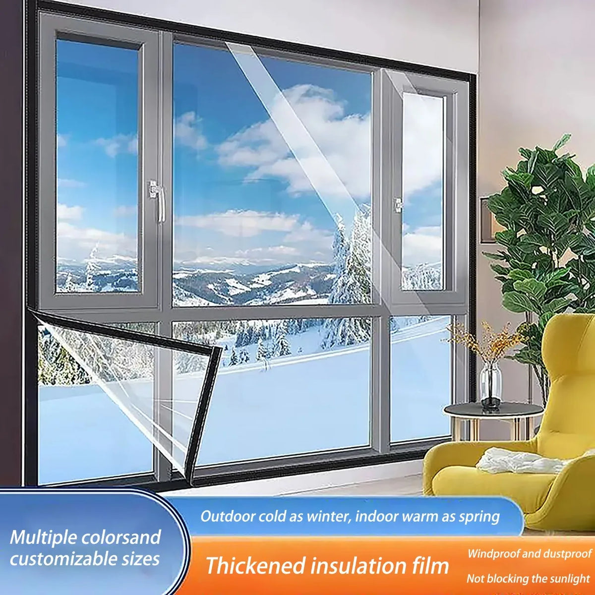 Winter Window Insulation Film – Clear, Energy-Saving