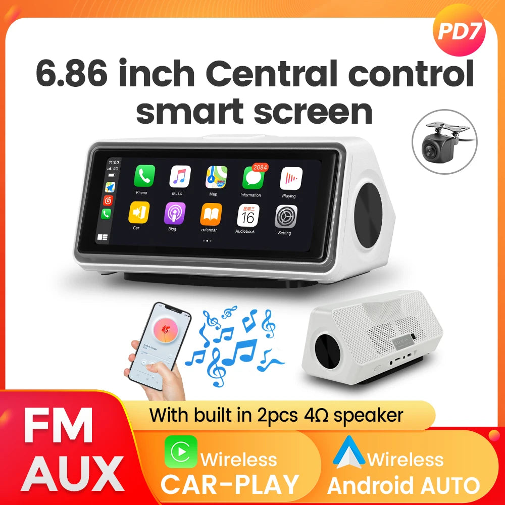 MEKEDE 6.86" Universal Car MP5 Player Wireless CarPlay & Android Auto