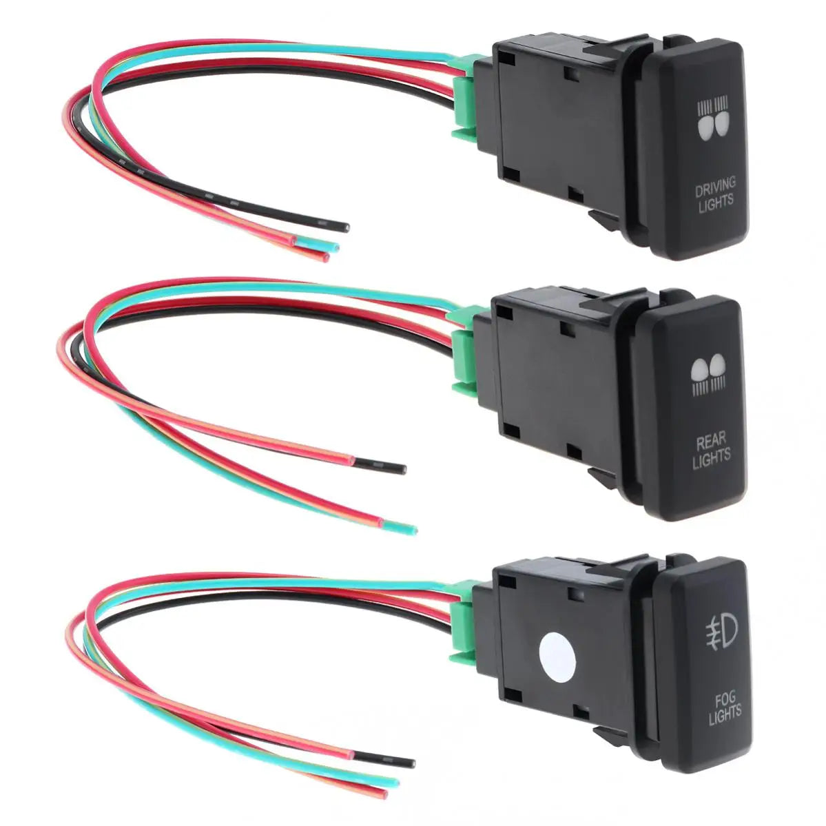 Waterproof LED Push Button Switch Blue Backlight for Toyota - image 6