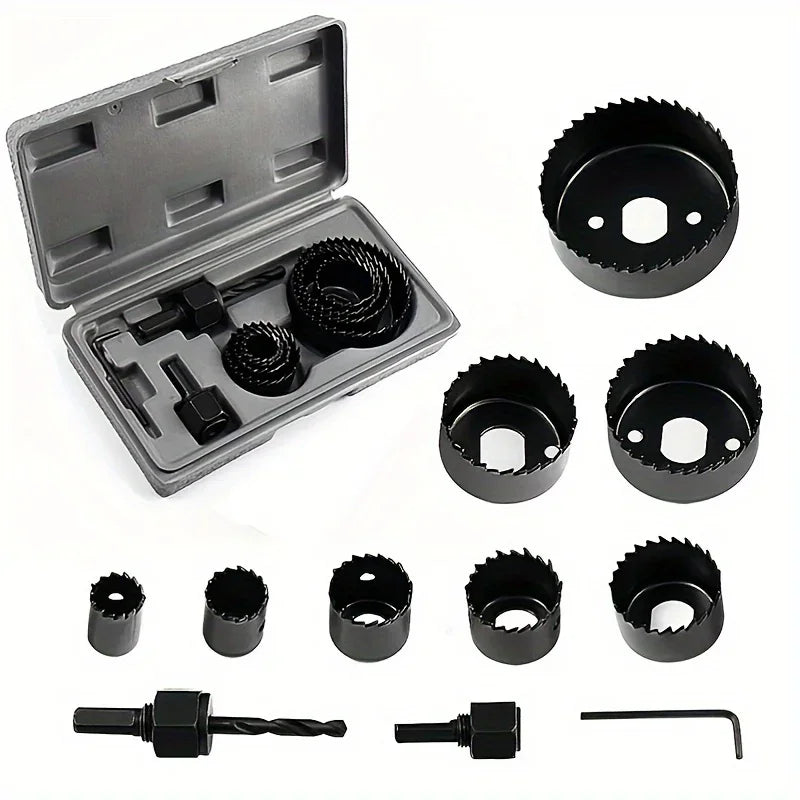 11-Piece Hole Saw Kit 19–64mm with Case – Wood, PVC & Drywall