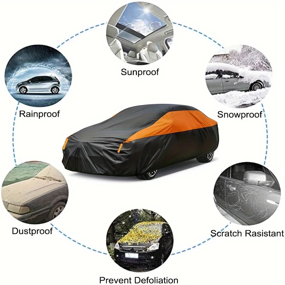 Full Outdoor Car Cover for Sedans and SUVs, 8 Sizes