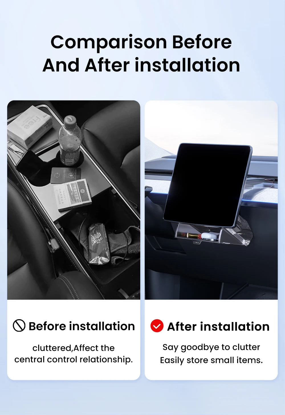 Magnetic Under Screen Storage Box for Tesla Model 3, Y and YL