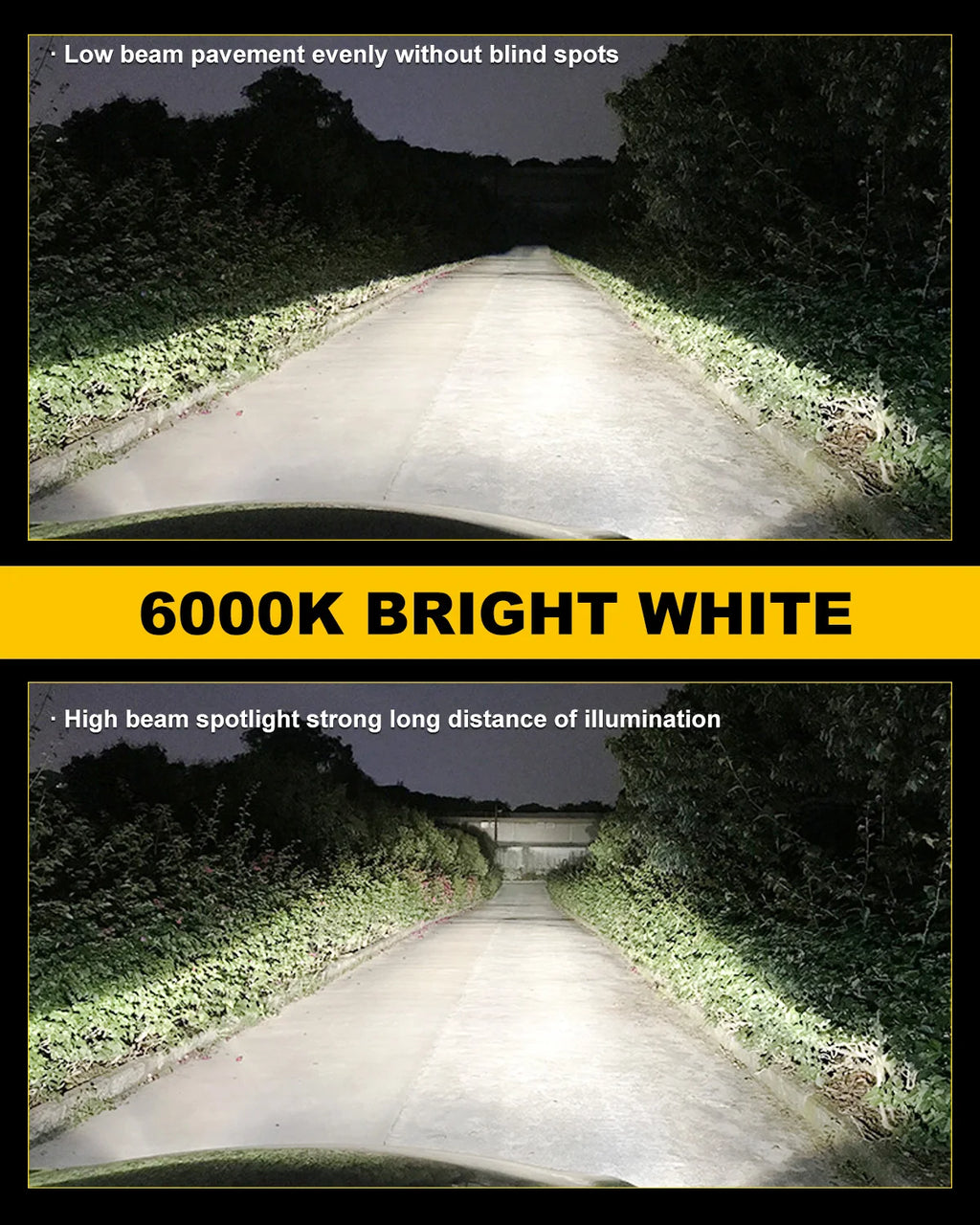 H1 LED Headlight Bulbs 16000LM 6000K Mini Wireless Plug and Play - image 3