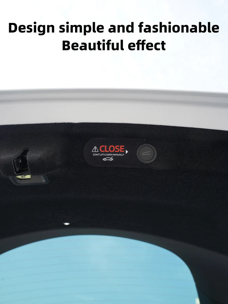 Electric Tailgate Warning Decal for Model Y and Model 3