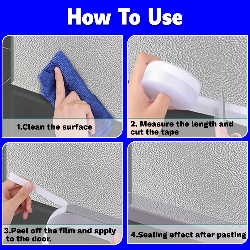 Silicone Weather Stripping Seal Tape – Door, Window & Shower Gaps