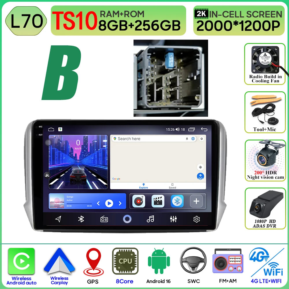 Peugeot 2008/208 10" Android 16 GPS Navigation Stereo (2012-2018) - image 21