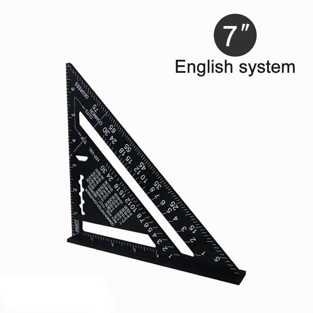 7-Inch Triangle Ruler - Aluminum Alloy Angle Measuring Woodworking Tool - image 9