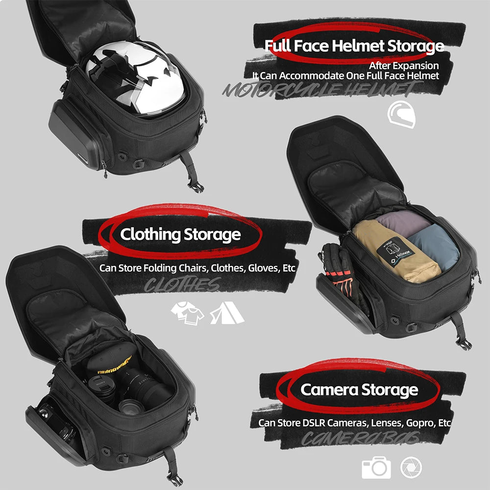 Rhinowalk 23-35L Hardshell Waterproof Motorcycle Tail Box - image 2