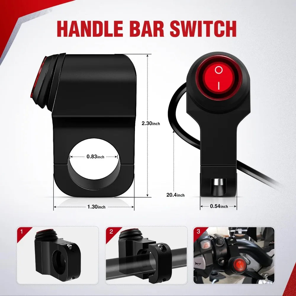 Nilight Waterproof Handlebar Switch for 22mm Bars, 12V - image 15