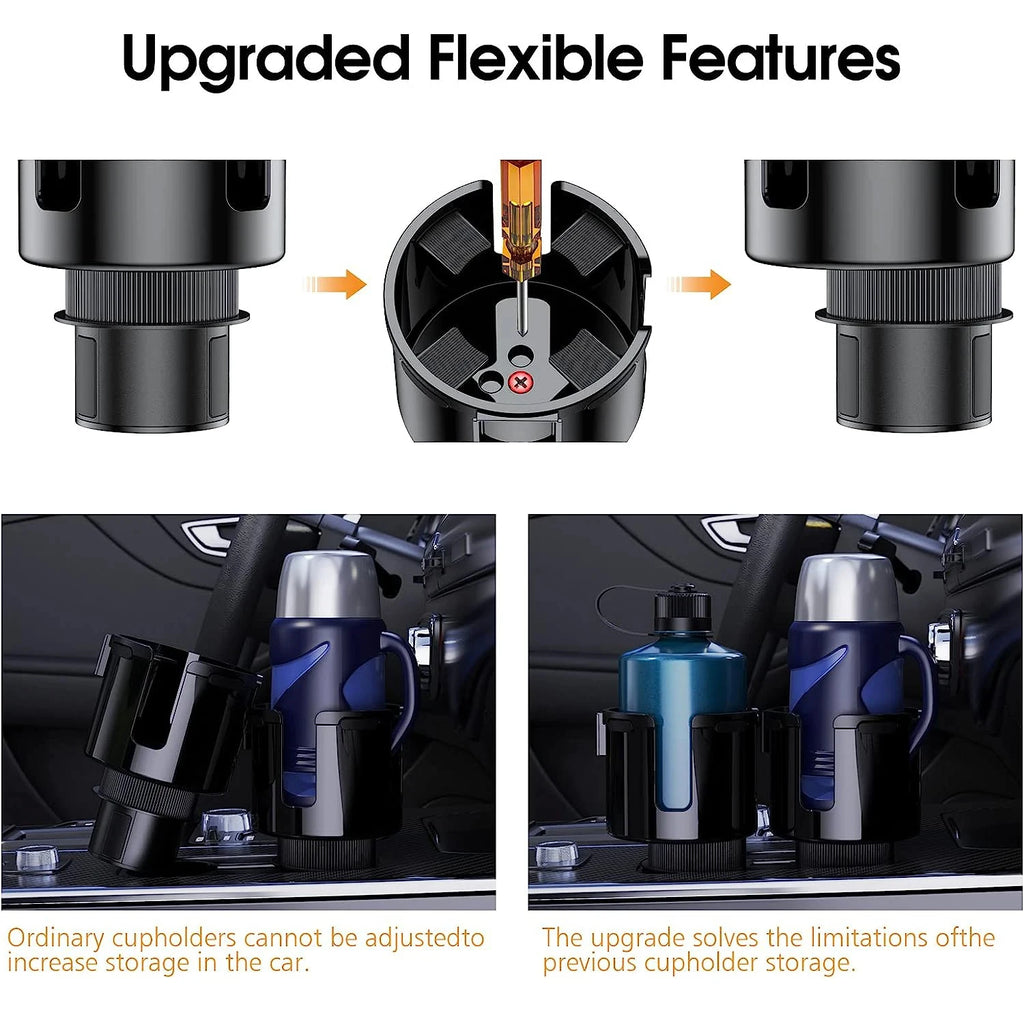 Multipurpose Auto Interior Expandable Organizer Storage Accessories With Phone Holder Car Cup Holder Expander Cupholder Adapter