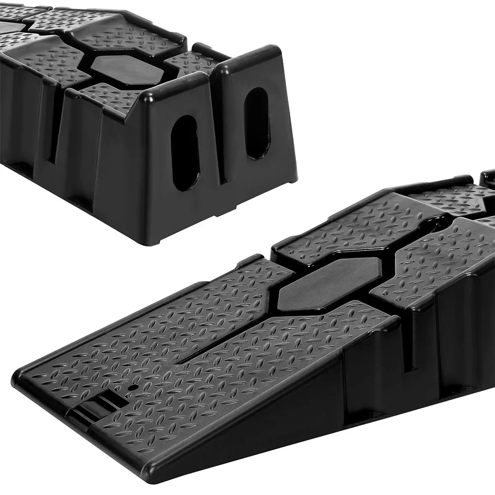 2pc Black Heavy Duty Car Ramps 90cm Long Antiskid Working Ramp Auto Oil Changing Repair Maintenance Jack Lift Tools