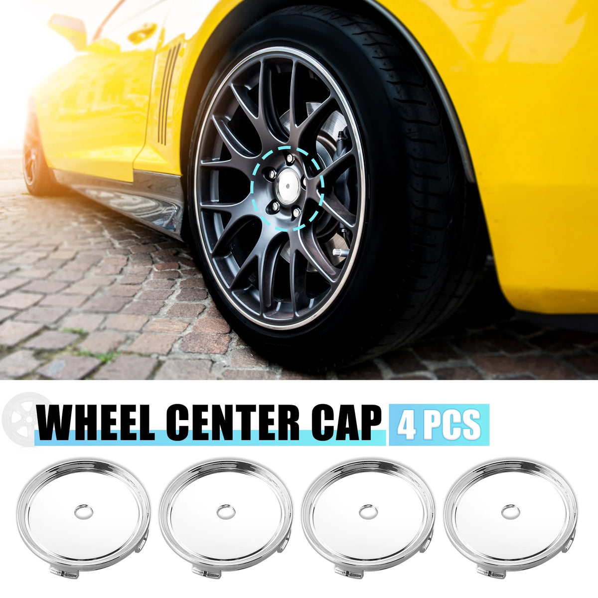 X Autohaux Universal Wheel Center Caps, 53-75mm 4-Pack - image 7