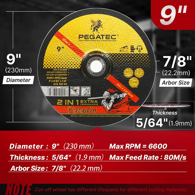 9 Inch Angle Grinder Cutting Disc 5/64 Inch Thick with 7/8 Inch Inner Bore