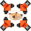 4PCS Right Angle Fixing Clip Woodworking Clamp Adjustable Swing Corner Clamp Corner Clip Fixer for Welding Drilling Cabinets
