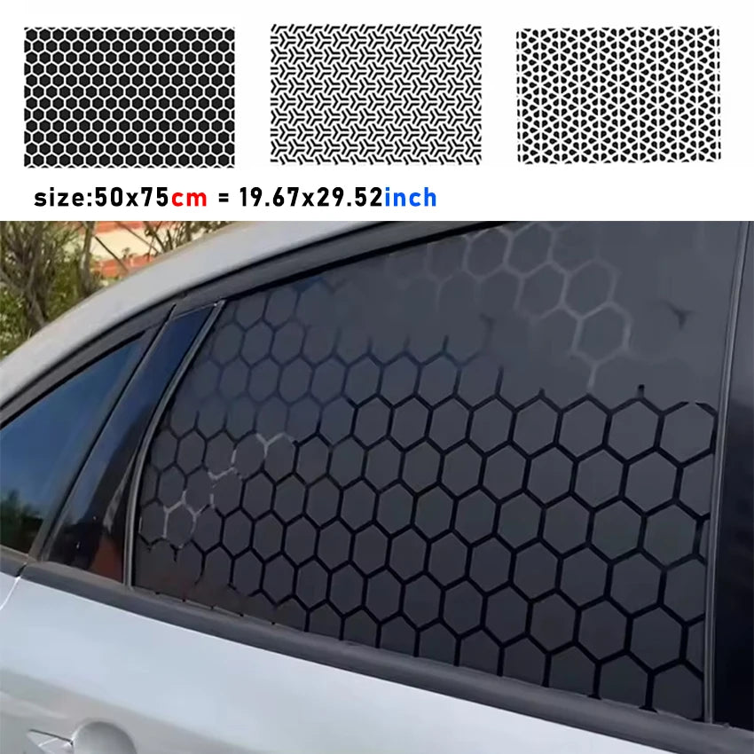 Honeycomb Matte Black Triangle Window Decal, 1, 2 or 4 pcs