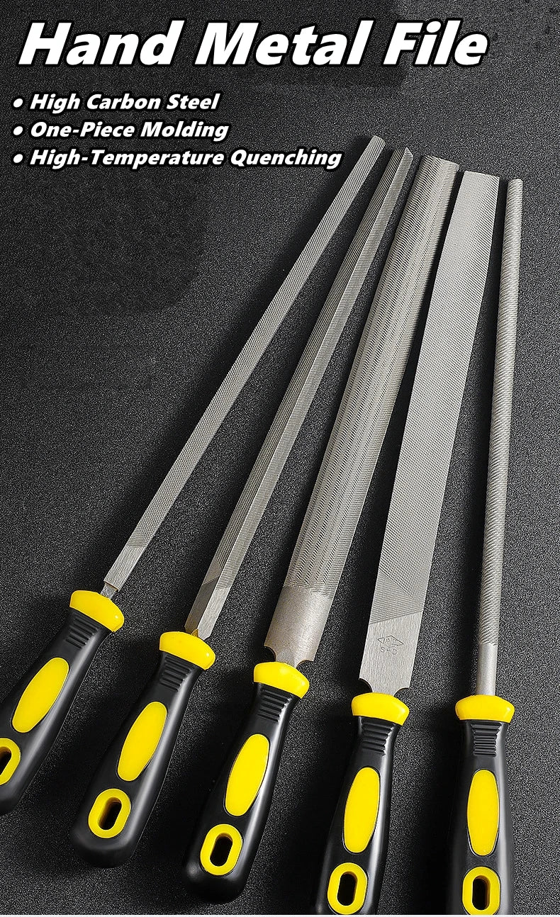 High Carbon Steel Files Set 6/8/10 Inch for Metal, Wood & Stone