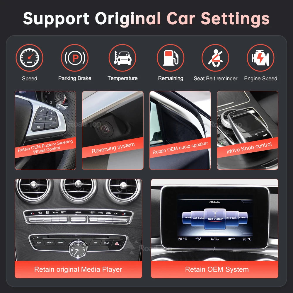 Wireless CarPlay & Android Auto Multimedia Screen for Mercedes 2015-2018 - image 5