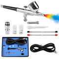SI FANG 30PSI Dual-Action Airbrush Kit Multi-Function Portable Set with Noise-Reducing Compressor for Painting Cake Models
