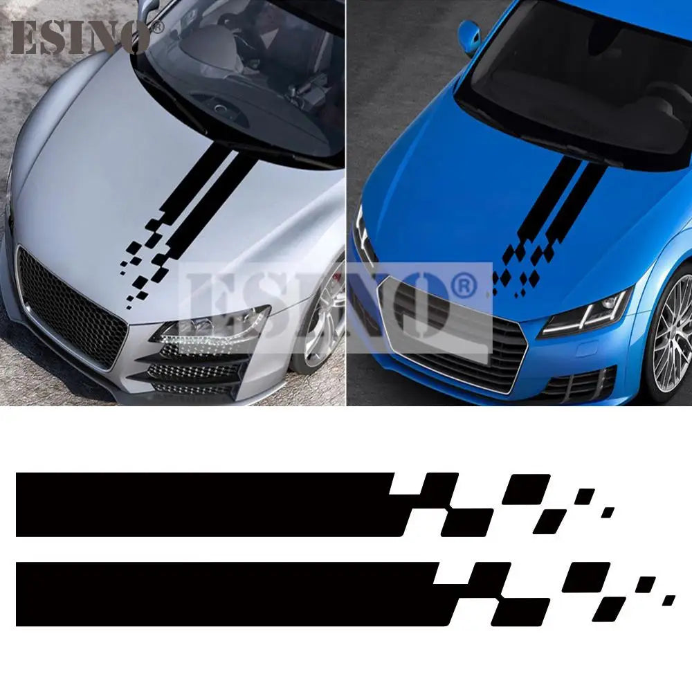 Universal Vinyl Stripe Car Hood Covers - Customizable Decals - image 2