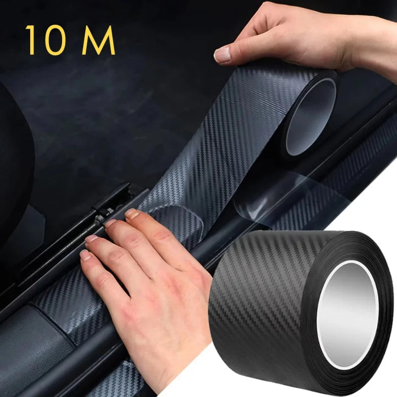 1-5m Nano Carbon Fiber Car Tape Sticker Door Mirror Paste Protector Strip DIY Protection Protective Film Waterproof Adhesive