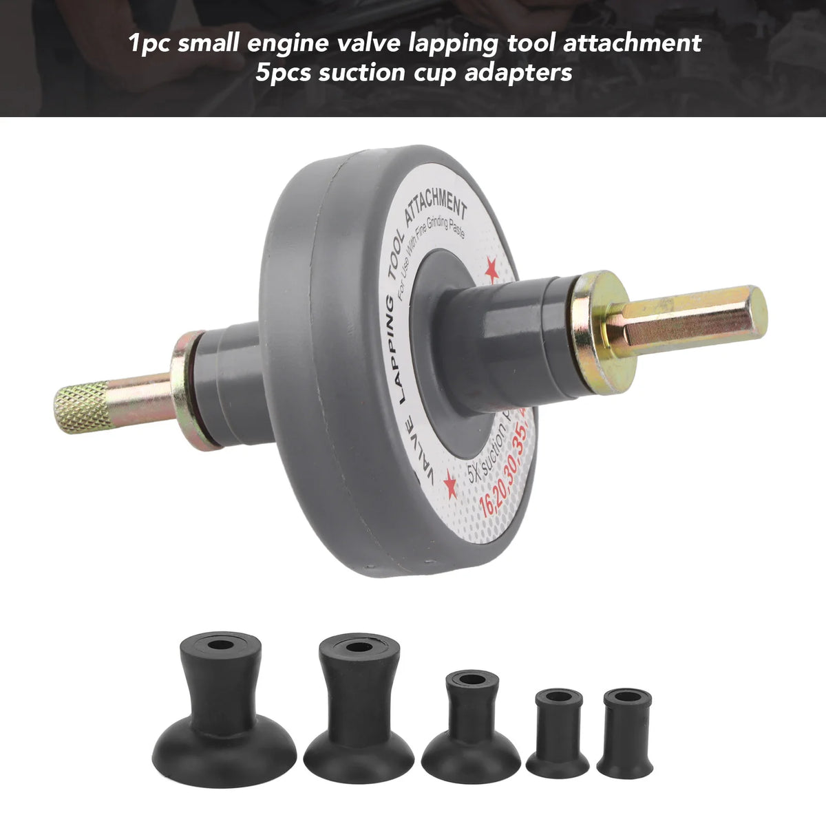 Valve Lapping Tool Kit with 5 Suction Plates for Small Engines - image 2