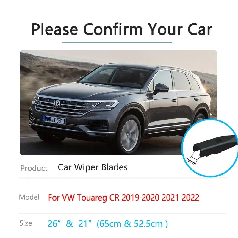 Wiper Blades Windscreen Brushes Compatible with Volkswagen Touareg CR 2019-2022